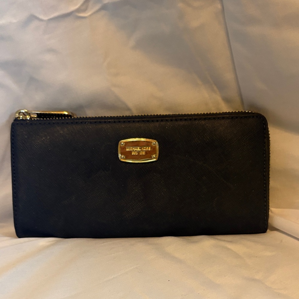Michael Kors Navy Blue Zip-Around Wallet